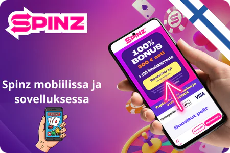 Spinz mobiilissa ja sovelluksessa